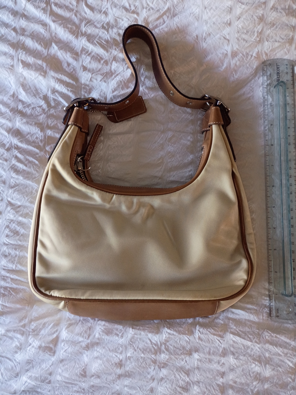 Coach Beige Mini Shoulder Bag with Tan Trim - Picture 2 of 8
